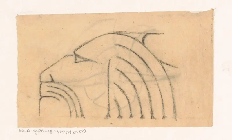 Gestileerde leeuwenkop Wall Art by Reinier Willem Petrus de Vries (1874-1953) - High-Resolution Digital Print