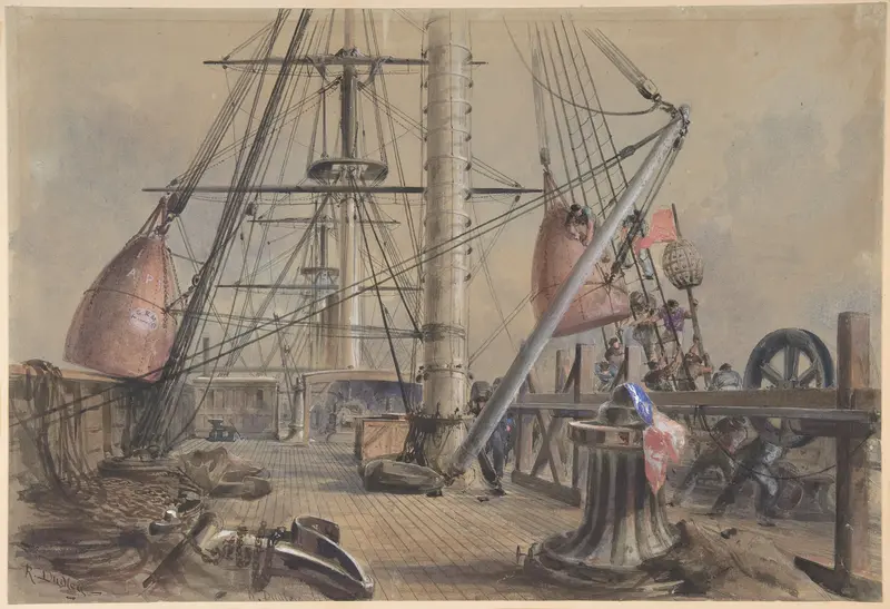 Getting Out One of the Great Buoys: The Deck of the Great Eastern Looking From the Forecastle Wall Art by Robert Charles Dudley - High-Resolution Digital Print