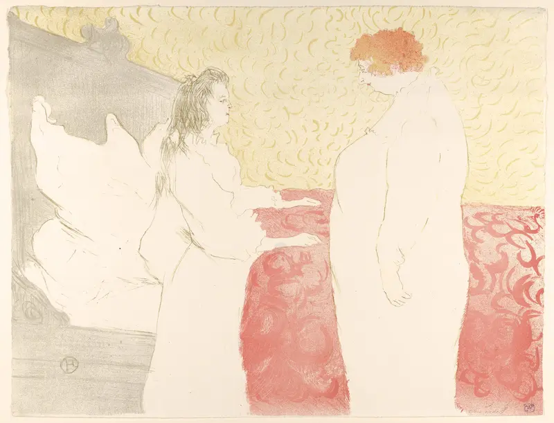 Getting Up, from "Elles" Wall Art by Henri de Toulouse-Lautrec - High-Resolution Digital Print