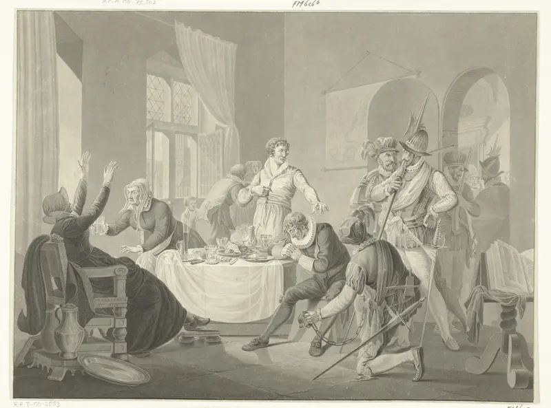 Gevangenneming van Pieter Dirksz. Hasselaer, 1573 Wall Art by Joannes Pieter Visser Bender - High-Resolution Digital Print