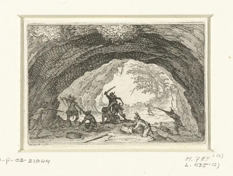 Gevecht in een grot Wall Art by Jacques Callot - High-Resolution Digital Print