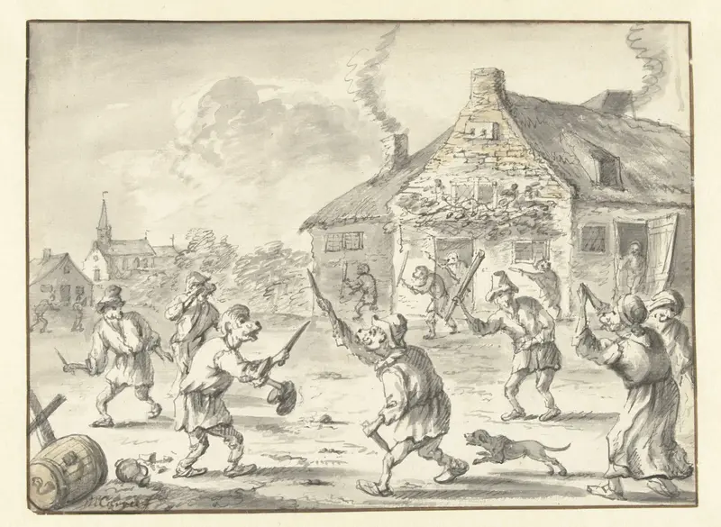 Gevecht tussen apen Wall Art by Michiel Carree - High-Resolution Digital Print