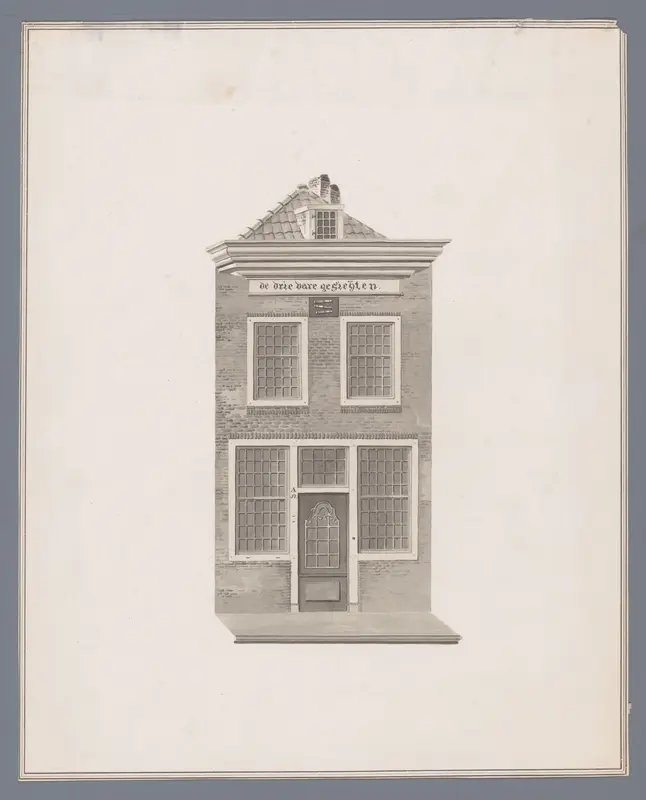 Gevel van de woning van Joannes Laprei te Middelburg in de Kapoenstraat Wall Art by Lodewijk Gilles Haccou - High-Resolution Digital Print