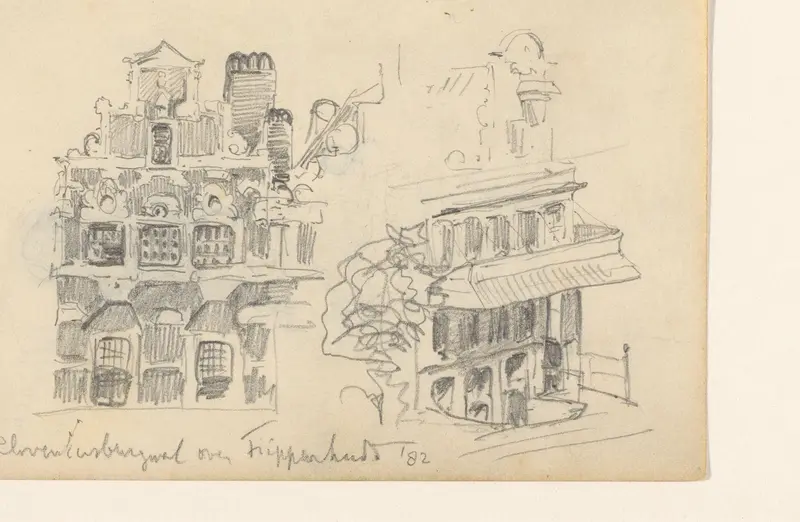 Gevels van huizen aan de Kloveniersburgwal te Amsterdam Wall Art by Jan Hoynck van Papendrecht - High-Resolution Digital Print