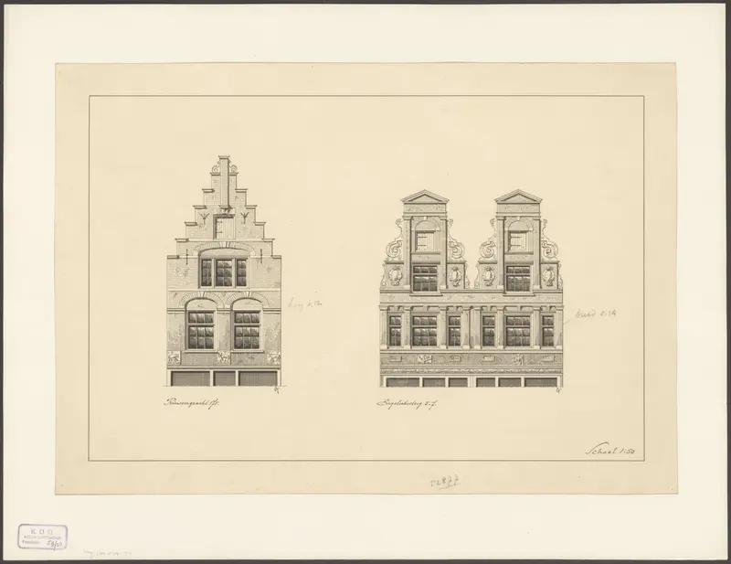 Gevels van Huizen in de Prinsengracht en Engelsesteeg in Amsterdam Wall Art by Unknown - High-Resolution Digital Print