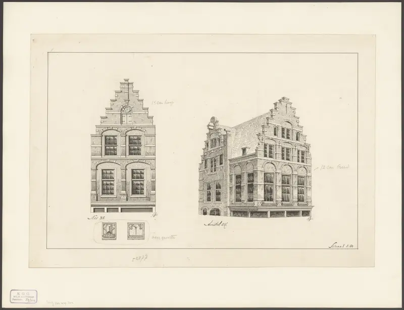 Gevels van Nes 85 en Amstel 54 Wall Art by Unknown - High-Resolution Digital Print