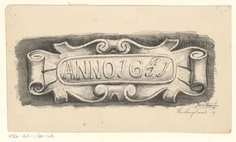 Gevelsteen in Handboogstraat 14 Wall Art by Unknown - High-Resolution Digital Print