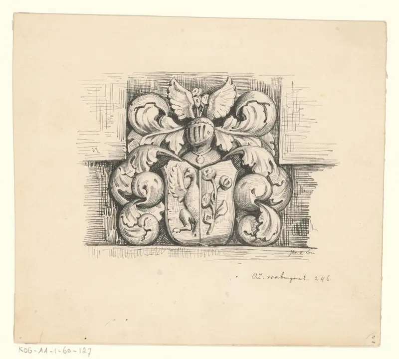 Gevelsteen op de Oudezijds Voorburgwal 246 Wall Art by Unknown - High-Resolution Digital Print