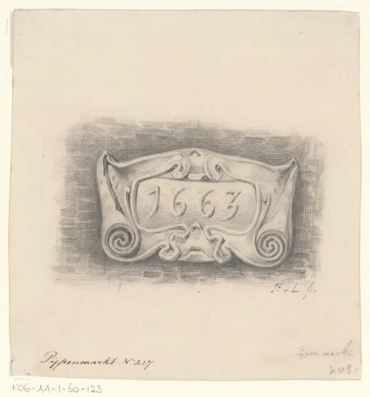Gevelsteen op de Pijpenmarkt 327 Wall Art by Unknown - High-Resolution Digital Print