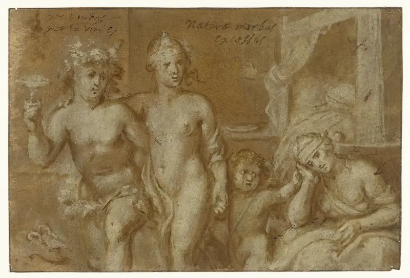 Gevolgen van de omgang met Bacchus en Venus Wall Art by Otto van Veen - High-Resolution Digital Print