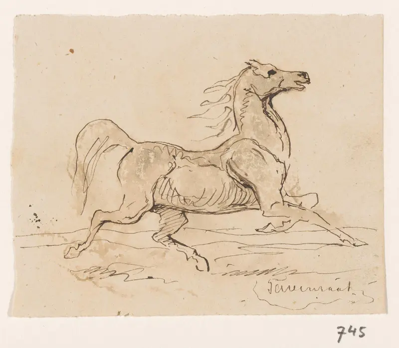 Gezadeld paard, in draf Wall Art by Unknown - High-Resolution Digital Print