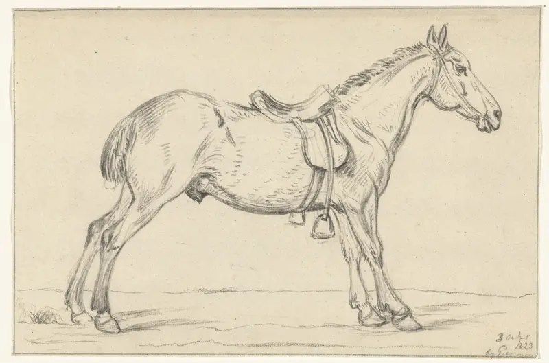 Gezadeld paard, naar rechts Wall Art by Jean Bernard - High-Resolution Digital Print