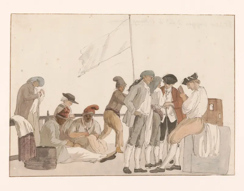 Gezelschap aan boord van schip l'Heureuse Marianne Wall Art by Louis Ducros - High-Resolution Digital Print