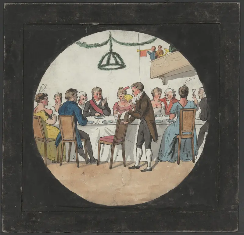 Gezelschap aan het diner Wall Art by Unknown - High-Resolution Digital Print