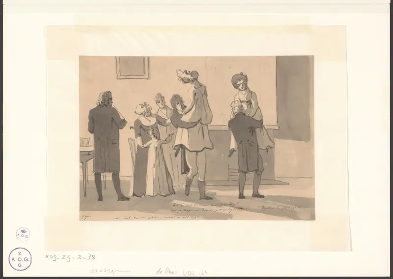 Gezelschap danst de carmagnole Wall Art by Christiaan Andriessen - High-Resolution Digital Print