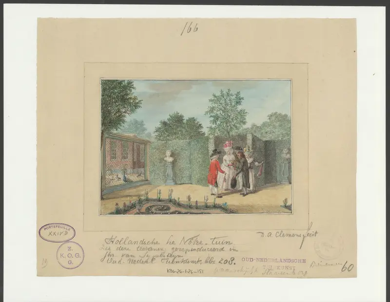 Gezelschap in een Le Nôtre-tuin Wall Art by Unknown - High-Resolution Digital Print