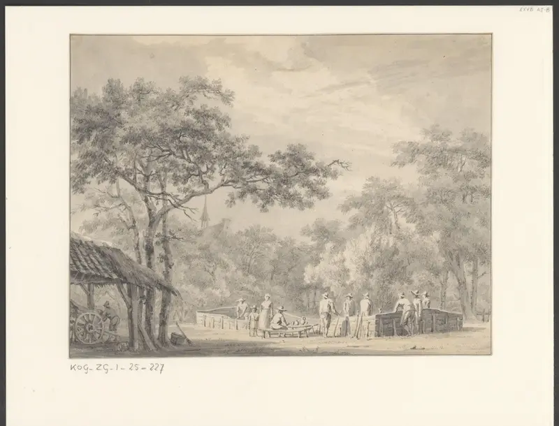 Gezelschap langs de kolfbaan Wall Art by Unknown - High-Resolution Digital Print
