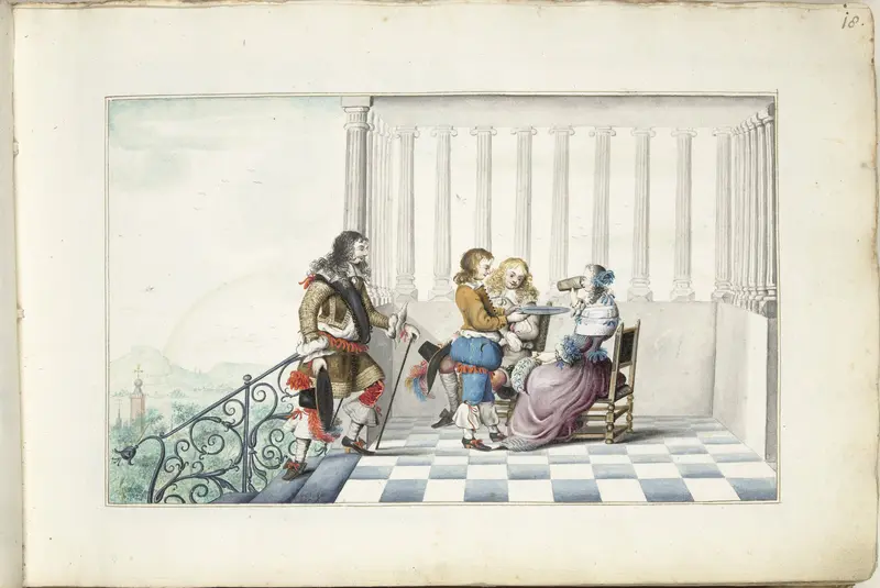 Gezelschap op een terras Wall Art by Unknown - High-Resolution Digital Print