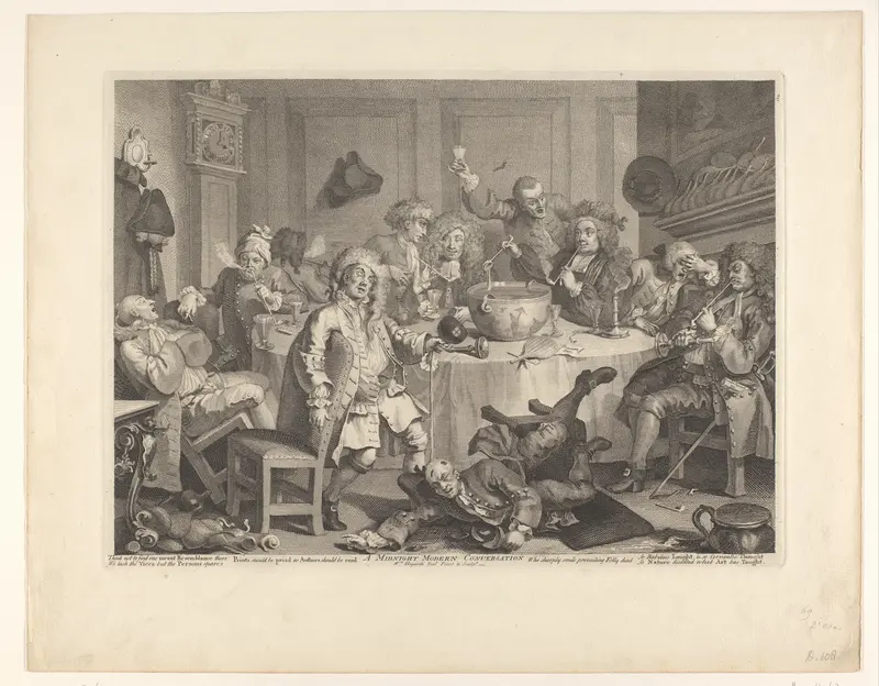 Gezelschap van drinkende en rokende mannen Wall Art by Unknown - High-Resolution Digital Print