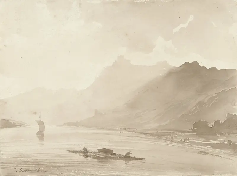 Gezicht aan de Rijn Wall Art by Théodore Gudin - High-Resolution Digital Print