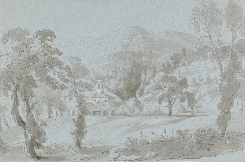 Gezicht bij Vallombrosa, ten oosten van Florence Wall Art by Hugh William Williams - High-Resolution Digital Print