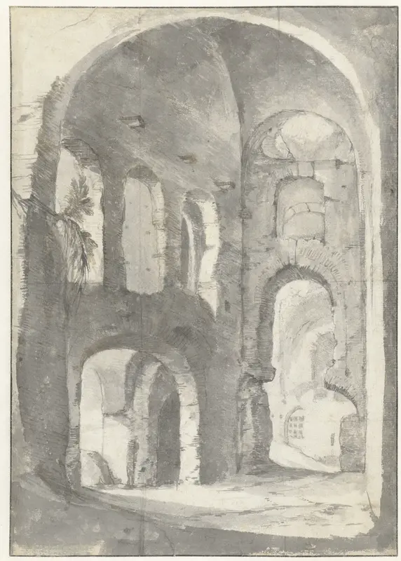 Gezicht in antieke ruïnes Wall Art by Unknown - High-Resolution Digital Print