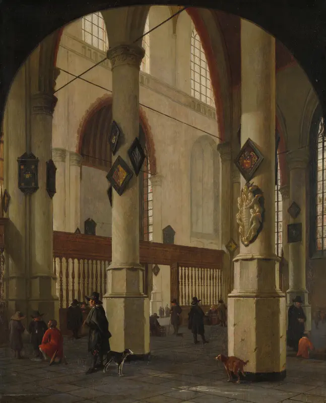 Gezicht in de Oude Kerk te Delft Wall Art by Hendrick van Vliet - High-Resolution Digital Print