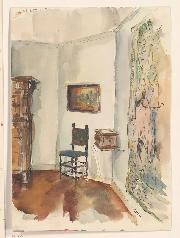 Gezicht in een zaal van het Rijksmuseum: Druckeruitbouw benedenzalen 1947 Wall Art by van Lynden - High-Resolution Digital Print