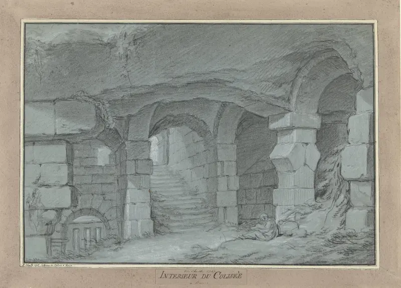 Gezicht in het Colosseum Wall Art by Charles Michel-Ange Challe - High-Resolution Digital Print