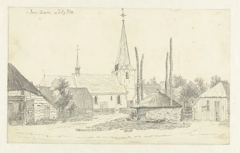 Gezicht in het dorp Doorn, met de kerk Wall Art by Jan de Beijer - High-Resolution Digital Print