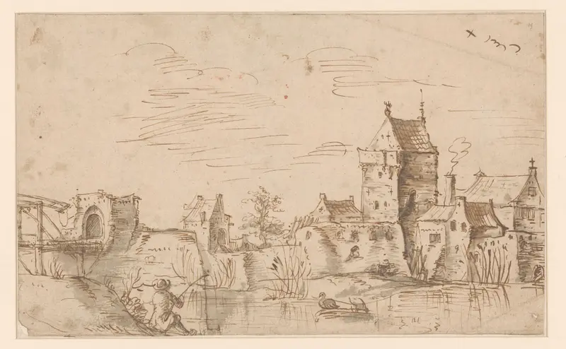 Gezicht in Zwolle, mogelijk bij de Kamperpoort Wall Art by Unknown - High-Resolution Digital Print