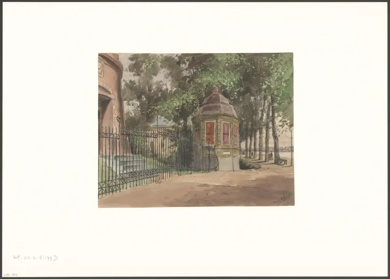 Gezicht langs de Amstel met zicht op de watertoren en tuinhuis van buitenplaats Slotzigt Wall Art by Unknown - High-Resolution Digital Print