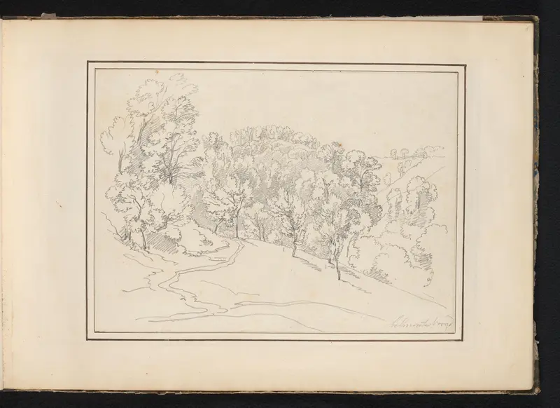 Gezicht met bomen en kronkelpad te Belmonte Wall Art by Unknown - High-Resolution Digital Print