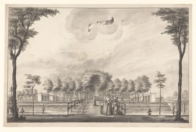 Gezicht op achterzijde landhuis Weltevreden Wall Art by Unknown - High-Resolution Digital Print