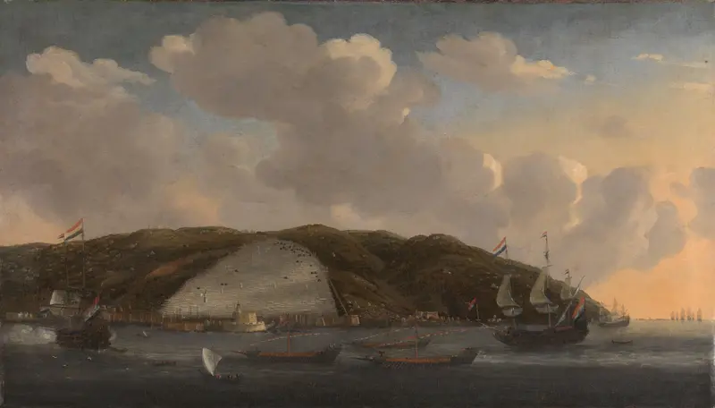 Gezicht op Algiers met Michiel Adriaenszoon de Ruyters schip 'De Liefde', 1662 Wall Art by Unknown - High-Resolution Digital Print
