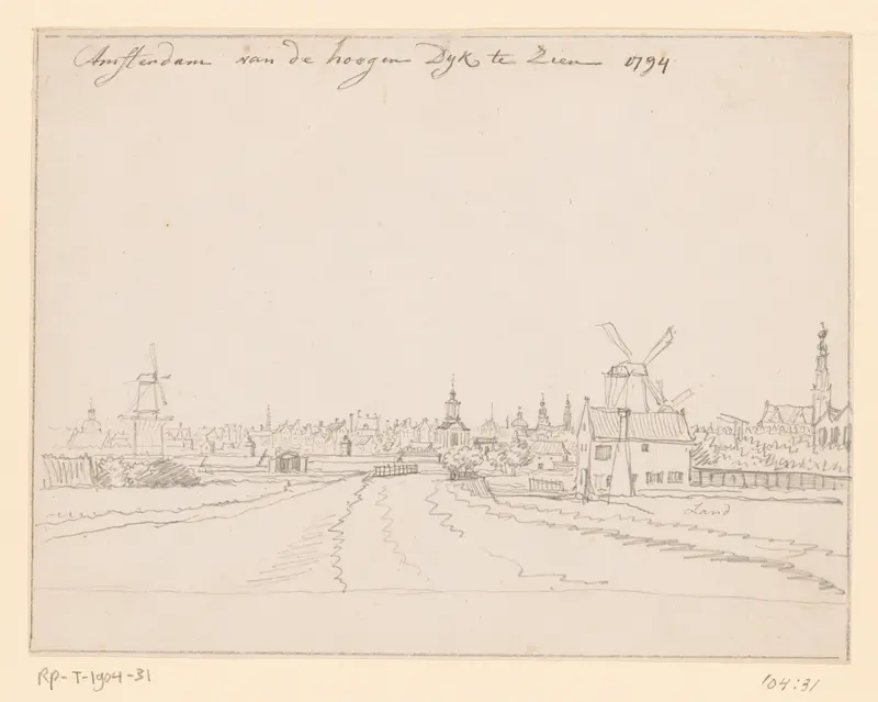 Gezicht op Amsterdam vanaf de Hoogendijk Wall Art by anonymous - High-Resolution Digital Print