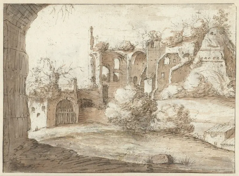 Gezicht op antieke ruïnes Wall Art by anonymous - High-Resolution Digital Print