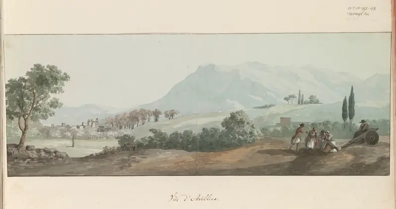 Gezicht op Avellino Wall Art by Louis Ducros - High-Resolution Digital Print