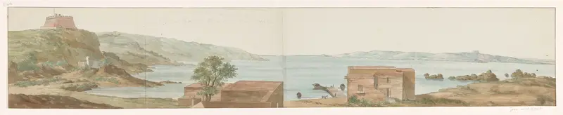 Gezicht op baai Ras il cala op eiland Gozo Wall Art by Louis Ducros - High-Resolution Digital Print
