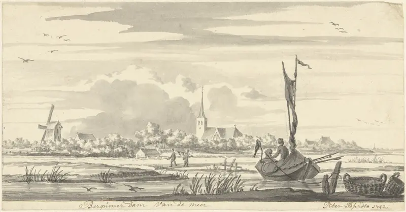 Gezicht op Bergumerdam, vanaf het Bergumermeer Wall Art by Pieter Idserts - High-Resolution Digital Print