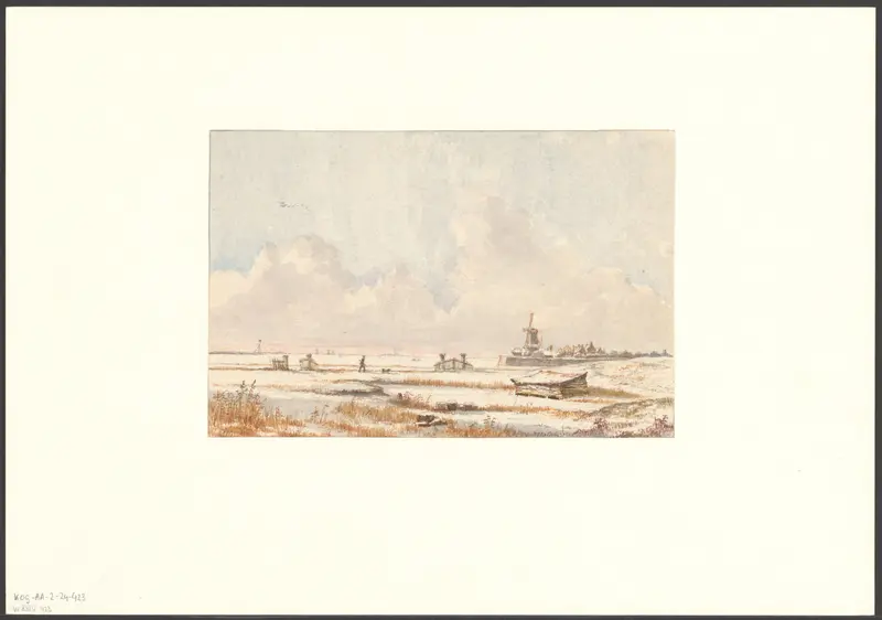 Gezicht op bolwerk Blaauwhoofd en molen De Bok Wall Art by Unknown - High-Resolution Digital Print