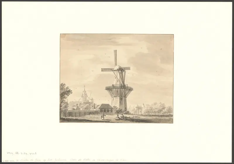 Gezicht op bolwerk De Westerbeer met molen De Beer Wall Art by Unknown - High-Resolution Digital Print