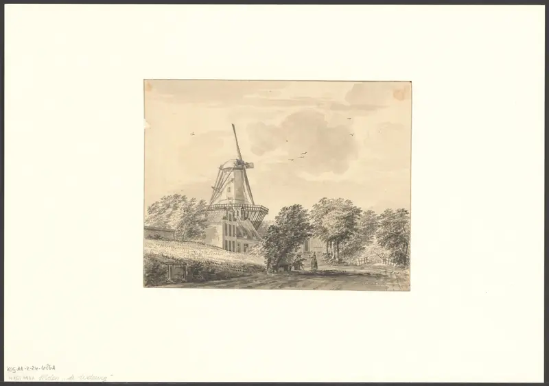 Gezicht op bolwerk De Wetering en molen De Wetering Wall Art by Unknown - High-Resolution Digital Print
