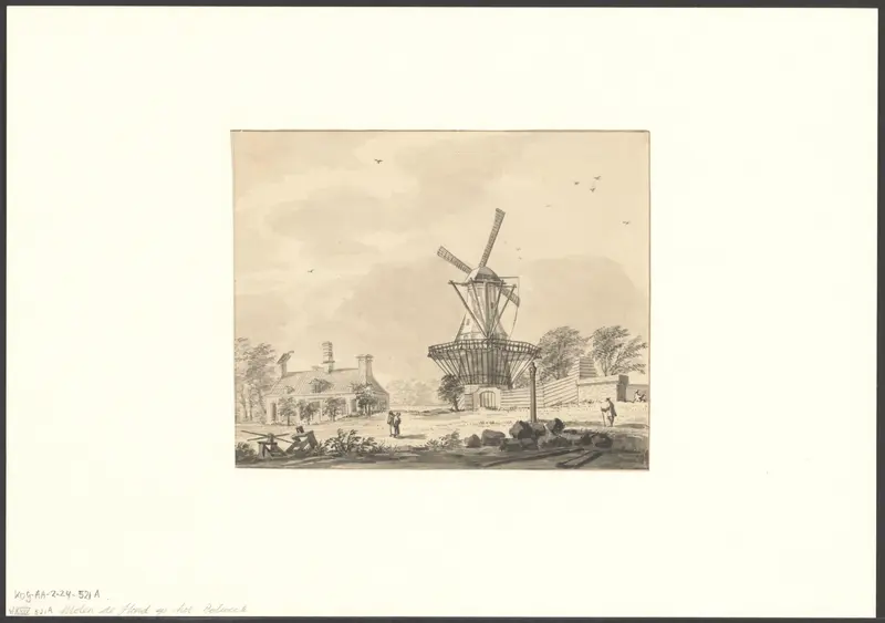 Gezicht op bolwerk Muiden met molen De Hond Wall Art by Unknown - High-Resolution Digital Print