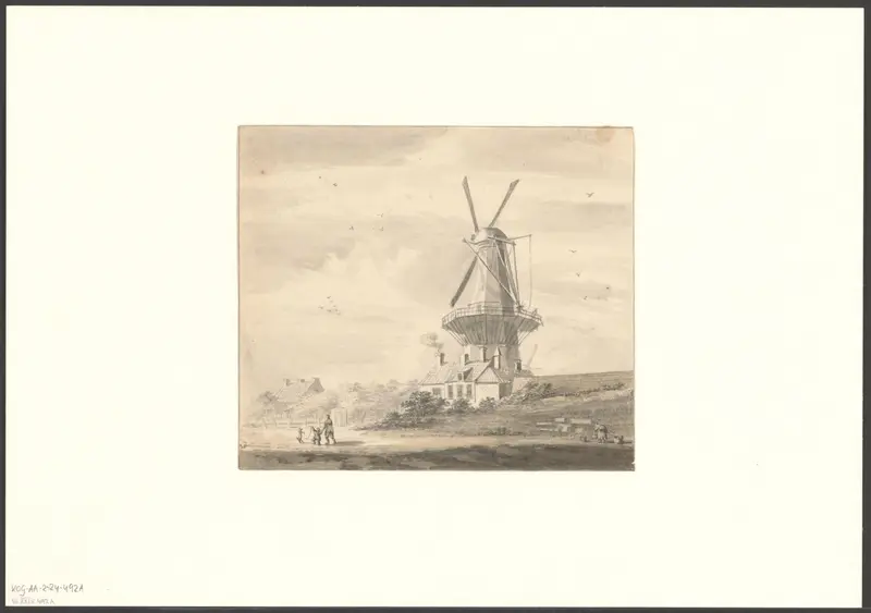 Gezicht op bolwerk Ouderkerk en molen De Haan Wall Art by Unknown - High-Resolution Digital Print
