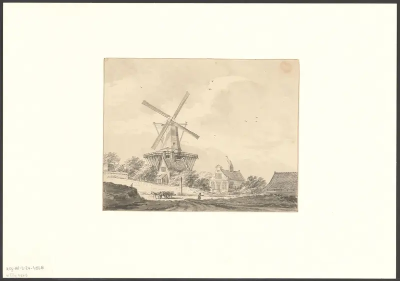Gezicht op bolwerk Reguliers en molen De Hoop Wall Art by Unknown - High-Resolution Digital Print