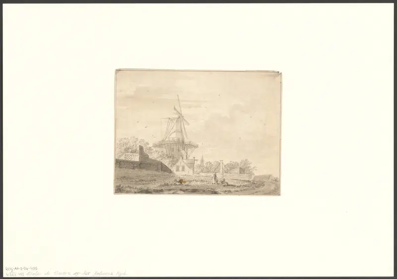 Gezicht op bolwerk Rijk met molen De Victor Wall Art by anonymous - High-Resolution Digital Print