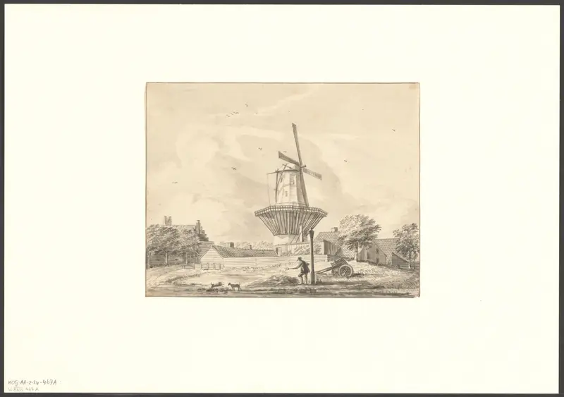 Gezicht op bolwerk Schinkel en molen De Roomolen Wall Art by Unknown - High-Resolution Digital Print