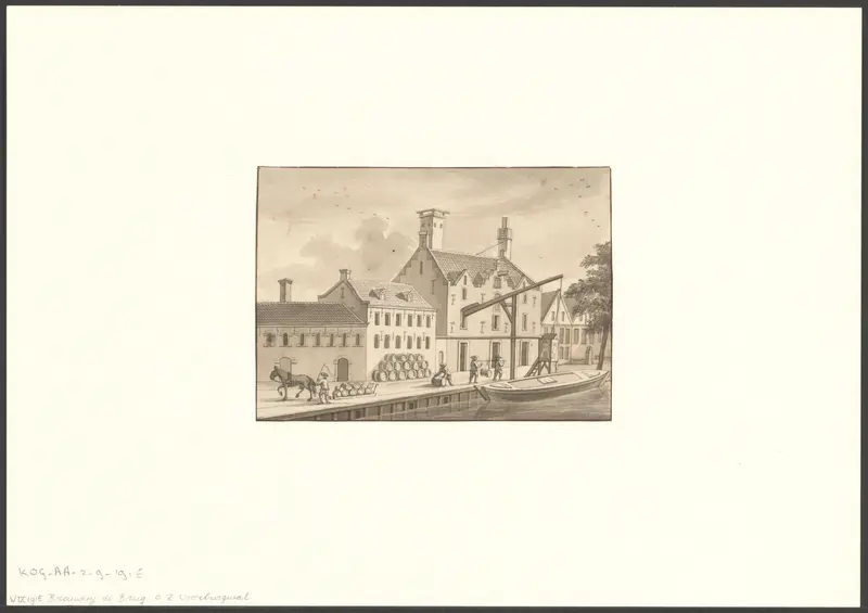 Gezicht op brouwerij De Burg bij de Oudezijds Achterburgwal Wall Art by Unknown - High-Resolution Digital Print