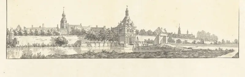 Gezicht op Buren met de Vrouwepoort Wall Art by Jan de Beijer - High-Resolution Digital Print